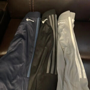 ADIDAS Men's 3-Stripe Logo 2-Zipper Pocket Shorts 3 Pair Black Blue Gray…